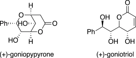 Synthesis of (+)-goniopypyrone and (+)-goniotriol using Pd-catalyzed carbonylation