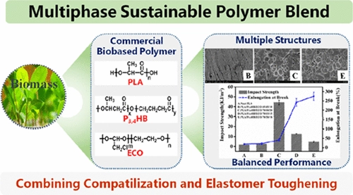 Toughening Biosourced Poly(lactic acid) and Poly(3-hydroxybutyrate--4-hydroxybutyrate) Blends by a Renewable Poly(epichlorohydrin--ethylene oxide) Elastomer.