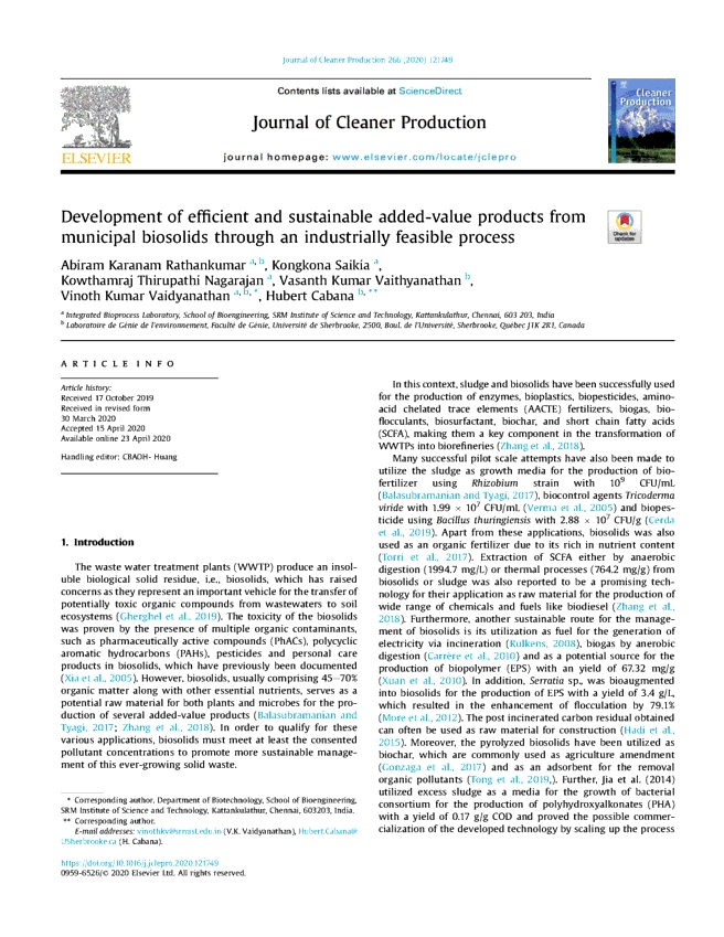 Development of efficient and sustainable added-value products from m